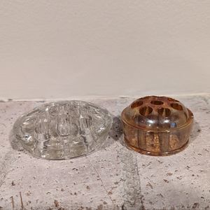 Set of 2 Glass Flower Frogs